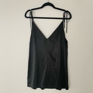 Reformation mini self tie silk charmeuse dress